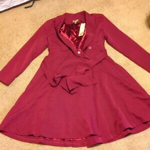 Retro Maroon Lindy Bop Coat Dress
